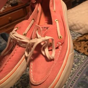 Sperry’s coral pink shoes